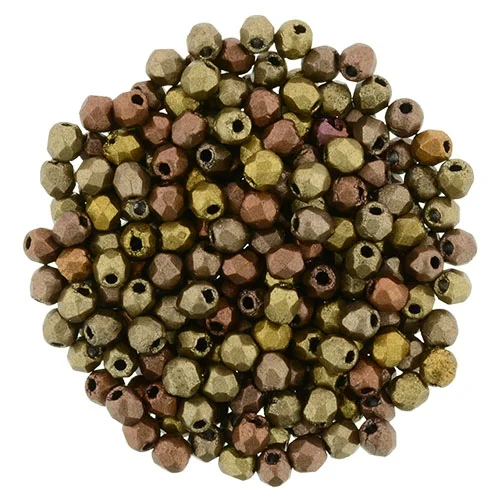 (image for) Czech Fire Polish 2mm-Matte Metallic Gold Iris