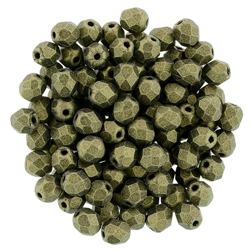 (image for) Czech Fire Polish 4mm-Metallic Suede Gold