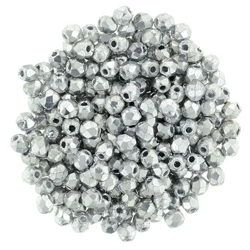 (image for) Czech Fire Polish 3mm-Silver Metallic