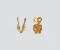 (image for) 14k Gold Filled - 3.4mm Clam Shell Bead Tips with Double Loop * One Pair