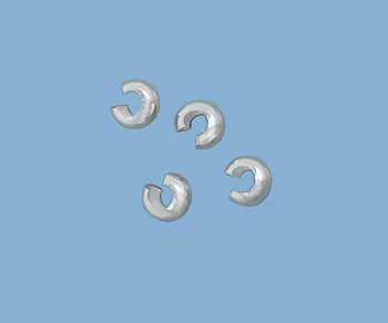 (image for) Sterling Silver Filled - 3mm Crimp Cover * Package of 10