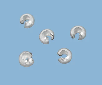 (image for) Sterling Silver Filled - 4mm Crimp Cover * Package of 10