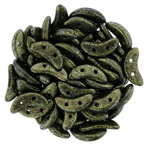 (image for) CzechMate Crescent-Polychrome Gold Rush * 55 Beads