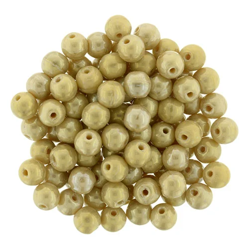 (image for) Czech 4mm Round-Antique Beige Iris Luster