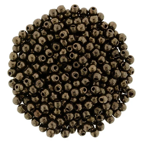 (image for) Czech 2mm Round - Dark Bronze Metallic