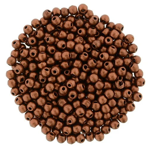 (image for) Czech 2mm Round - Matte Metallic Antique Copper