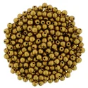 Czech 2mm Round - Matte Metallic Antique Gold (image for) Czech 2mm Round - Matte Metallic Antique Gold
