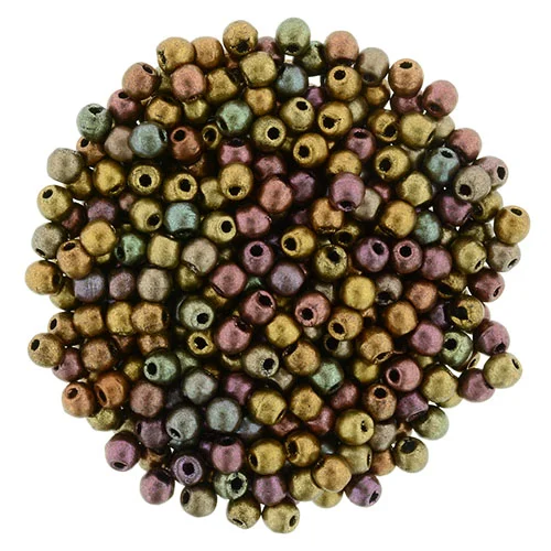 (image for) Czech 2mm Round - Matte Metallic Bronze Iris