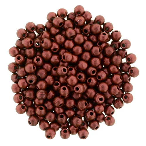 (image for) Czech 2mm Round - Matte Metallic Lava