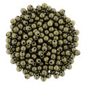 (image for) Czech 2mm Round - Metallic Suede Gold
