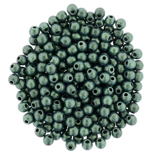 (image for) Czech 2mm Round - Metallic Suede Light Green