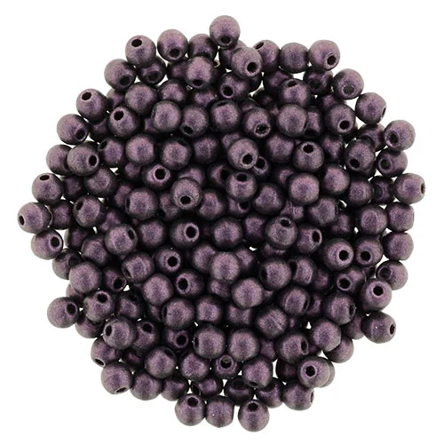 (image for) Czech 2mm Round - Metallic Suede Pink