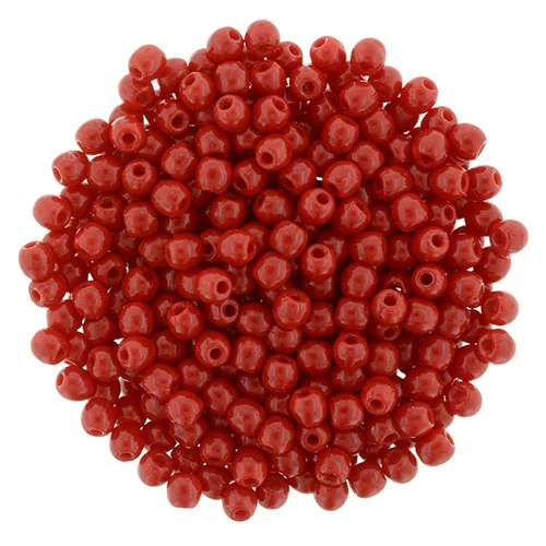 (image for) Czech 2mm Round - Opaque Red