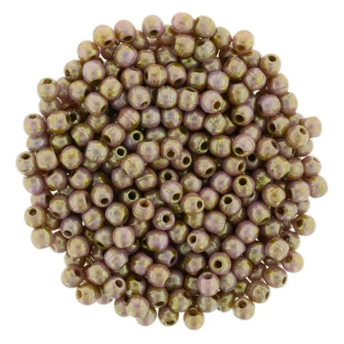 (image for) Czech 2mm Round - Opaque Rose Gold Topaz Luster