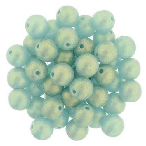(image for) Czech 6mm Round-Sueded Gold Light Teal