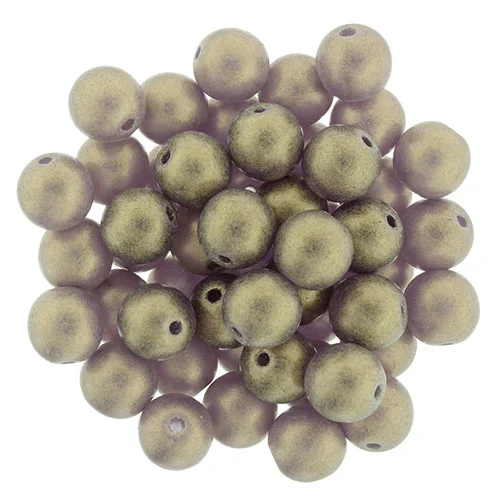 (image for) Czech 6mm Round-Sueded Gold Amethyst