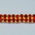(image for) 4mm Gold Plate Rhinestone Rondelle-Light Siam - 100 pack