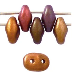 (image for) Czech SuperDuo-Matte Metallic Gold Copper Iris