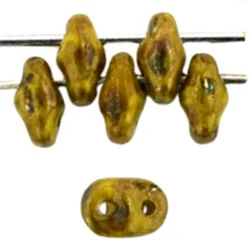 (image for) Czech SuperDuo-Opaque Yellow Bronze Picasso *10 Grams