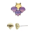 (image for) Cymbal Collection; ALOPRONIA Ginko EARRING POSTS Antique Brass Plate * One Pair