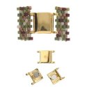 (image for) Cymbals Collection 24k Gold Plate - AXOS II Aiko/Delica Cylinder Bead Magnetic Clasp * One Set
