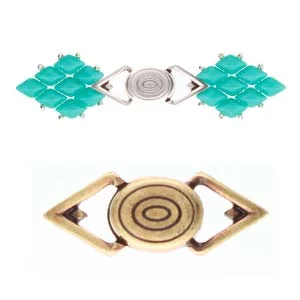(image for) Cymbal Collection GYALOS-Antique Brass Plate GemDuo Magnetic Clasp * One Set - Click Image to Close