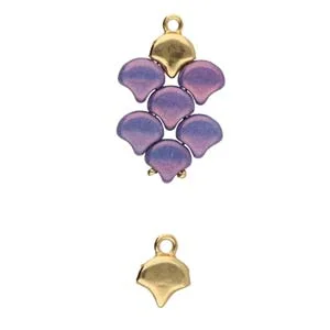 (image for) Cymbal Collection; 24K Gold Plate - Kastro Ginko Bead Ending * One Pair