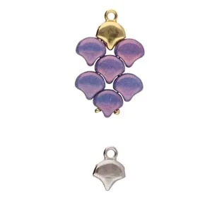 (image for) Cymbal Collection; Antique Silver Plate - Kastro Ginko Bead Ending * One Pair