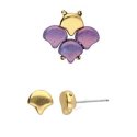 (image for) Cymbal Collection; ALOPRONIA Ginko EARRING POSTS 24K Gold Plate * One Pair