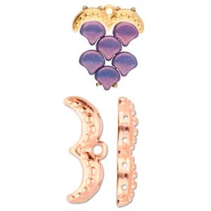 (image for) Cymbal Collection; Rose Gold Plate - AVOLATHONISI Ginko Bead Ending * One Pair