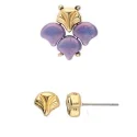 (image for) Cymbal Collection; LIMANI Ginko EARRING POSTS 24K GOLD PLATE * One Pair