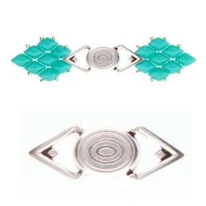(image for) Cymbal Collection GYALOS-Antique Silver Plate GemDuo Magnetic Clasp * One Set