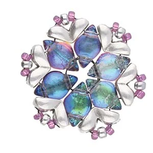 (image for) MITAKAS-GemDuo Side Bead -Antique Silver Plate * 4 Pieces