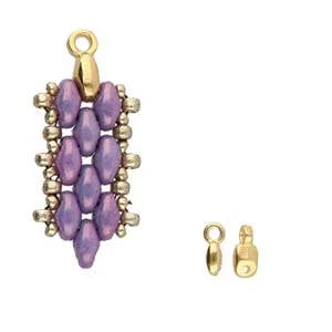 (image for) 24K Gold Plate - Vourkoti SuperDuo Bead Ending * One Pair