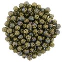 (image for) Czech Melon 3mm Round - Oxidized Bronze Clay