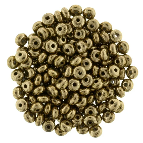 (image for) Czech 3mm Rondelle-Bronze Metallic * Strand of 100 Glass Beads