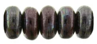 (image for) Czech 3mm Rondelle-Metallic Amethyst Luster * Strand of 100 Glass Beads