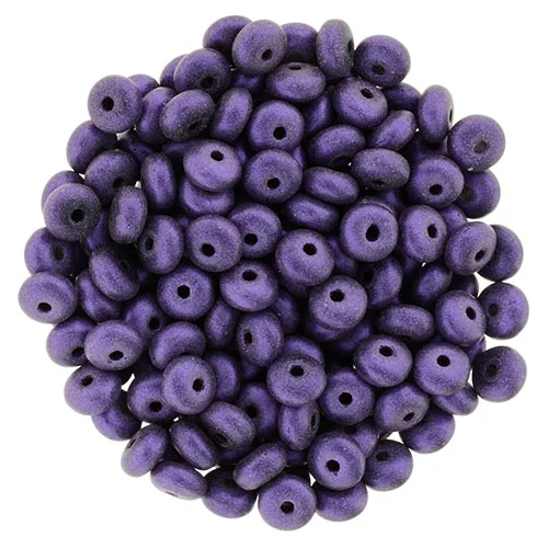 (image for) Czech 4mm Rondelle-Metallic Suede Purple * Strand of 100 Glass Beads