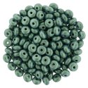 (image for) Czech 4mm Rondelle-Metallic Suede Light Green * Strand of 100 Glass Beads