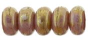 (image for) Czech 3mm Rondelle-Opaque Rose/Gold Topaz Luster