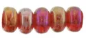 (image for) Czech 3mm Rondelle-Ruby Iris Luster * Strand of 100 Glass Beads