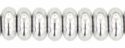 (image for) Czech 4mm Rondelle-Silver Metallic * Strand of 100 Glass Beads