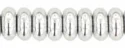 (image for) Czech 4mm Rondelle-Silver Metallic * Strand of 100 Glass Beads