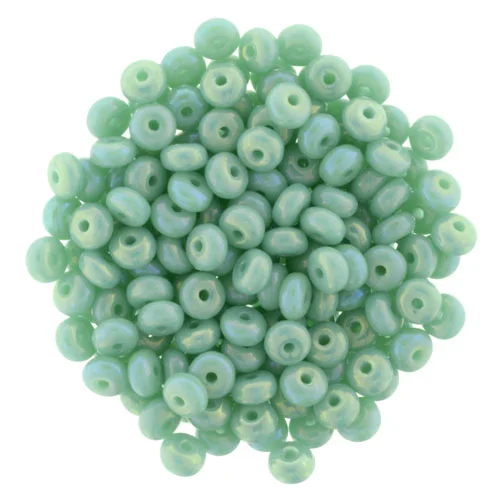 (image for) Czech 3mm Rondelle-Turquoise Iris Luster * Strand of 100 Glass Beads