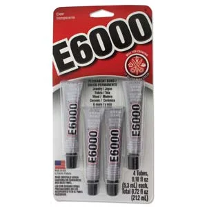 (image for) E-6000 Industrial Quality Adhesive * Four in Blister Pack, Clear