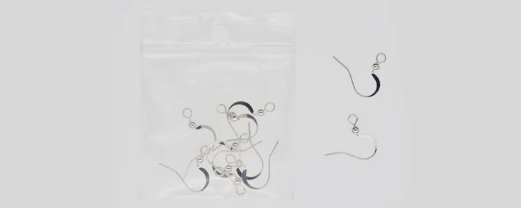 (image for) Silver Plate - Hammered Shepherds Hook Ear Wires with Bead * 5 Pair