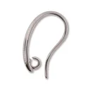 (image for) Silver Plate - Ear Wire, with 2 mm Open Ring * 19 x 11 mm -* One Pair