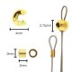 (image for) Gold Plate - 2x2mm Crimp Tubes, 4mm Smooth Crimp Covers * Tube of 24 Pieces