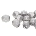 (image for) Czech Fire Polish 6mm-Glass Pearl Silver Matte * 75 beads per strand