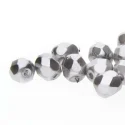 (image for) Czech Fire Polish 4mm-Glass Pearls Silver * 100 Bead Strand